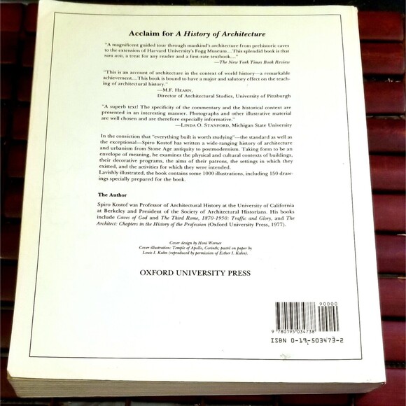 1985 A History of Architecture: Settings and Rituals by Spiro Kostof Paperback - Picture 2 of 2